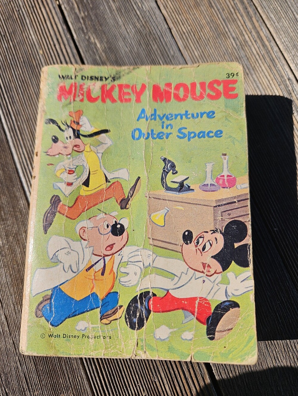 1968 Mickey Mouse Adventure in Outer Space Big Little Book Disney Goofy Vintage